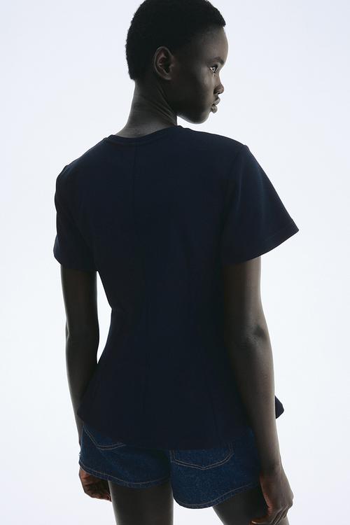 Waisted top - navy blue