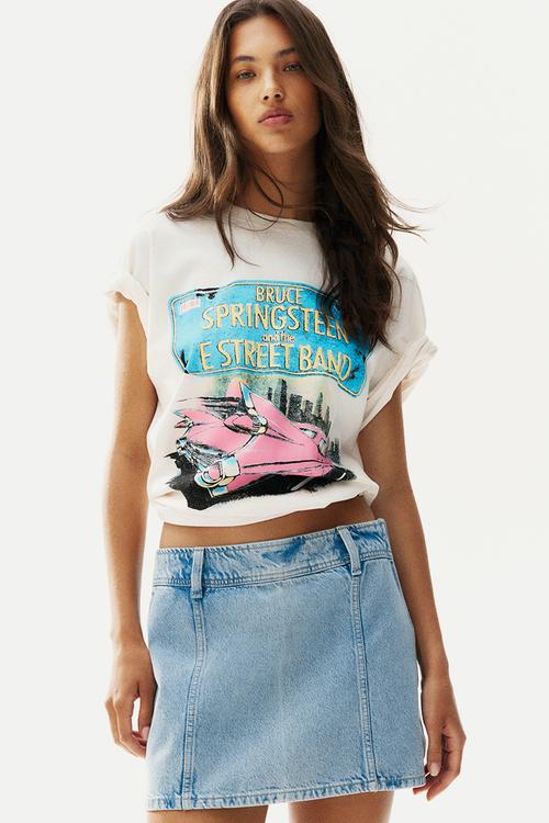 Mini skirt - light denim blue