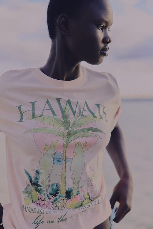 Printed t-shirt - powder pink hawaii