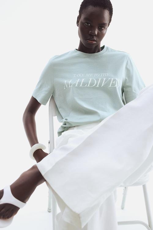 Printed t-shirt - light turquoise/maldives