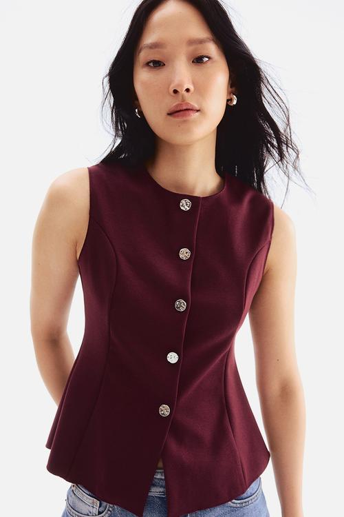 Interlock waistcoat - burgundy