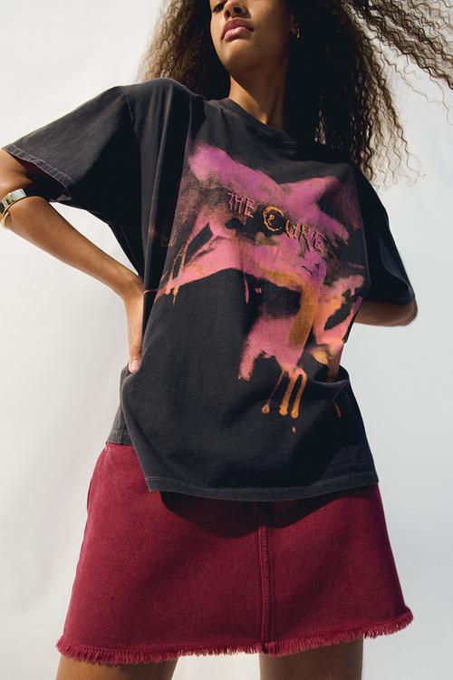 Oversized printed t-shirt - dark grey/the cure