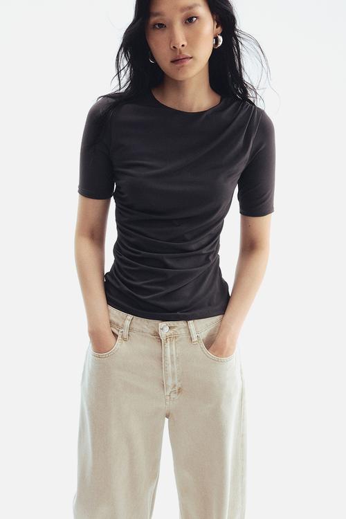 Draped top - dark grey