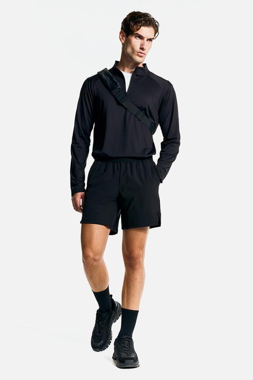 Mid-length sports shorts with drymove™ - black