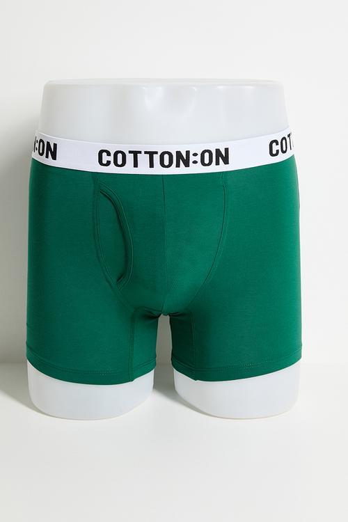 Mens Organic Cotton Trunks- 3 Pack - White/Navy/Emerald
