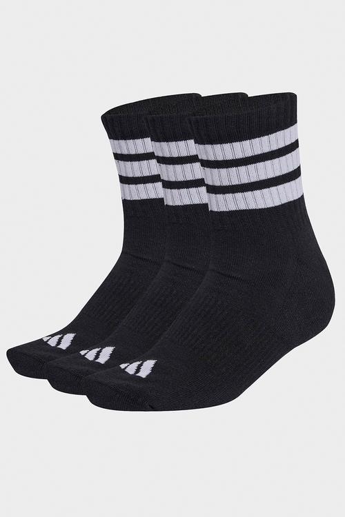 3 Stripes Cushioned Sportswear Mid Cut Socks - 3 pack - Black/Wht