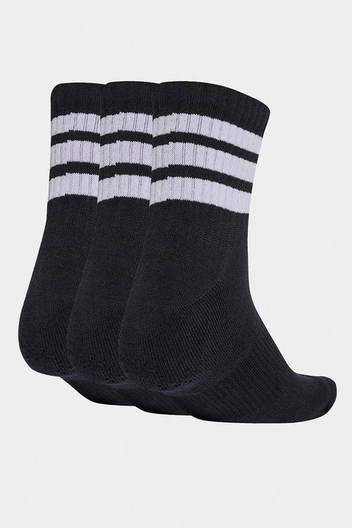 3 Stripes Cushioned Sportswear Mid Cut Socks - 3 pack - Black/Wht