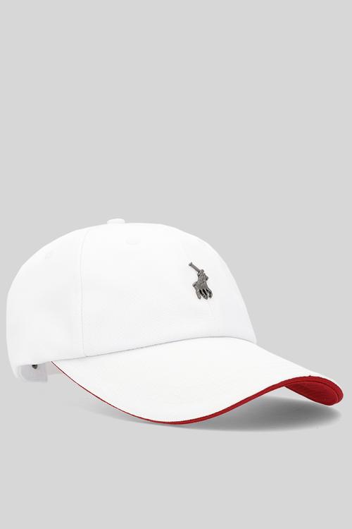 6 Panel Metal Peak - White/Red