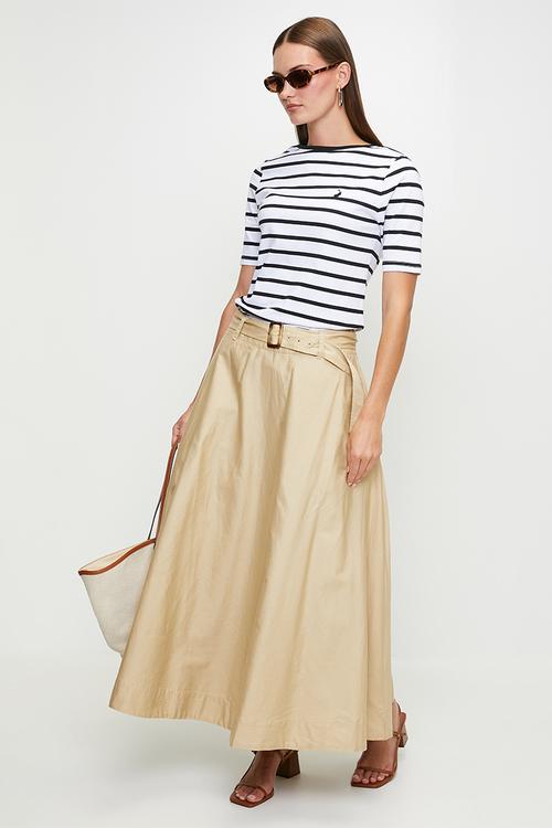 Wmn jane flare skirt - stone