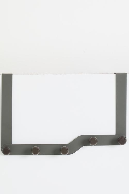 Over the door 5 wooden hooks 35cm x 22cm - Black