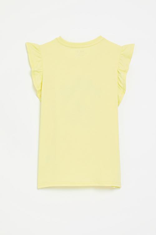 Girls jessica frill sleeve tee - soft yellow