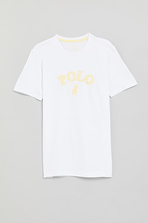 Boys alistair applique ss tee - white