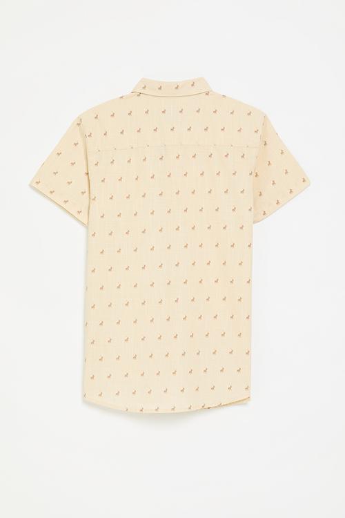Boys jude monogram ss shirt - sand