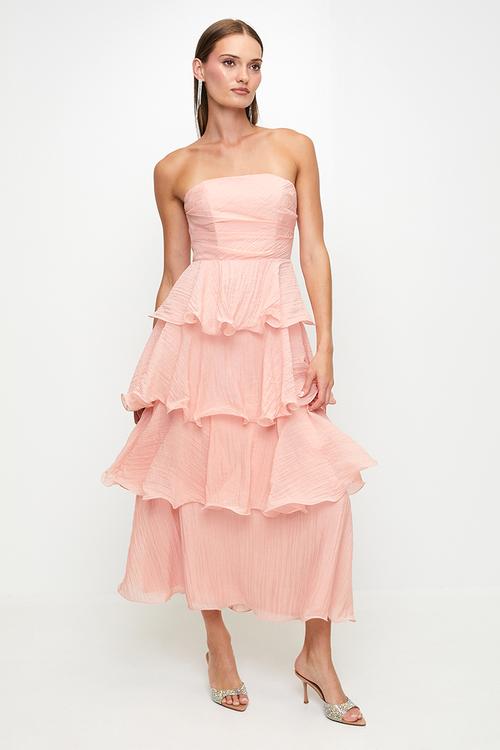 Pink tiered dress - pink