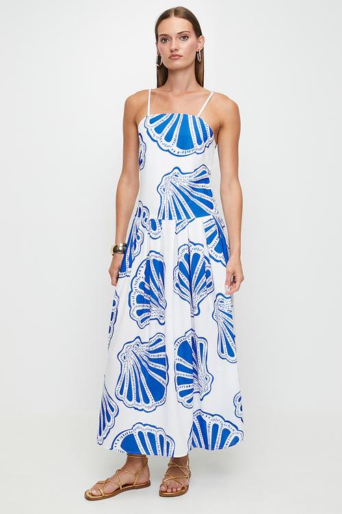 Blue shell print maxi - blue