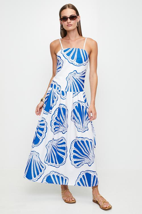 Blue shell print maxi - blue