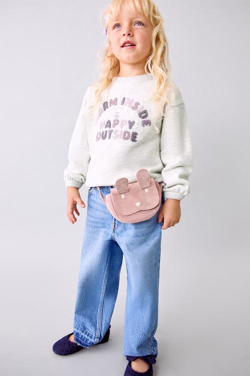 Sweatshirt happy - light/pastel grey