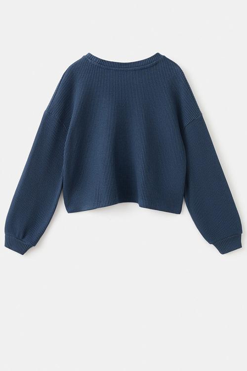 Sweatshirt waffle - navy
