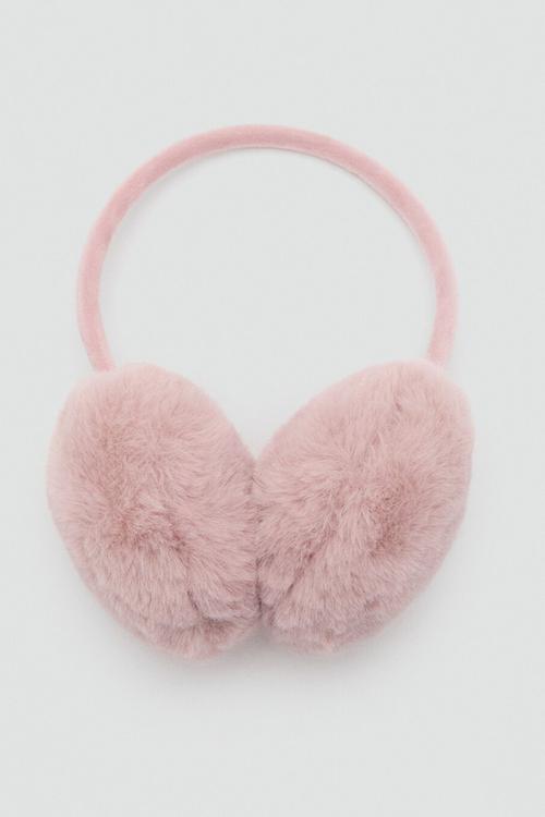 Fur-effect earmuffs - light pink 