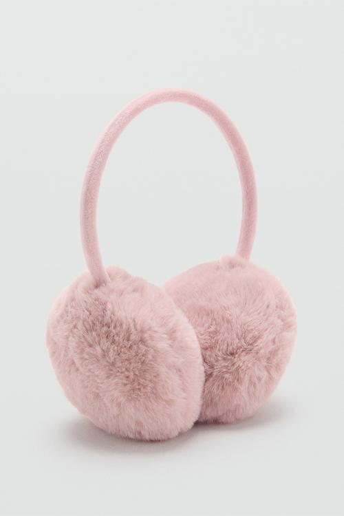 Fur-effect earmuffs - light pink 