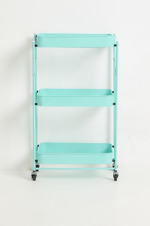 3 Tier Steel Trolly with Wheels - Green
