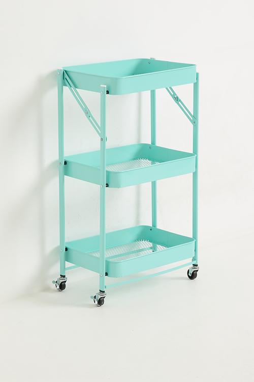3 Tier Steel Trolly with Wheels - Green