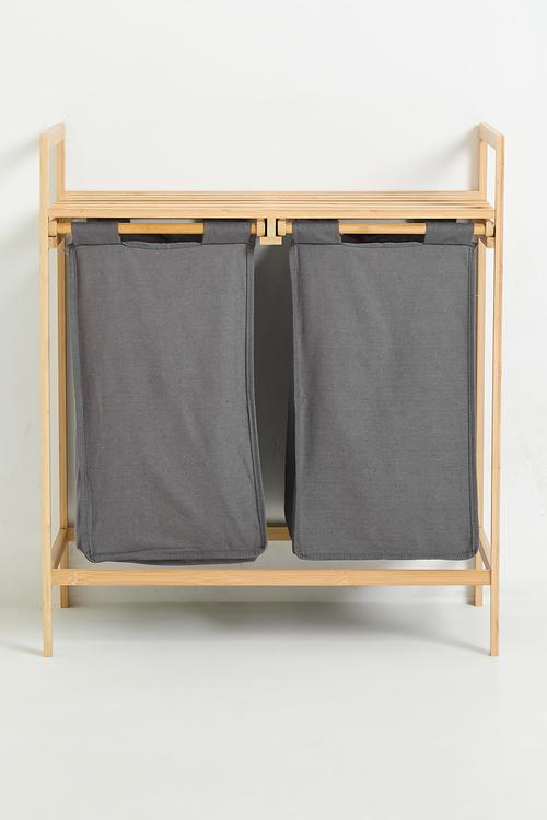 Bamboo Double Laundry Basket