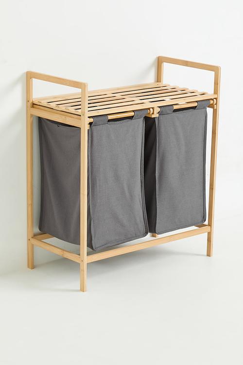 Bamboo Double Laundry Basket