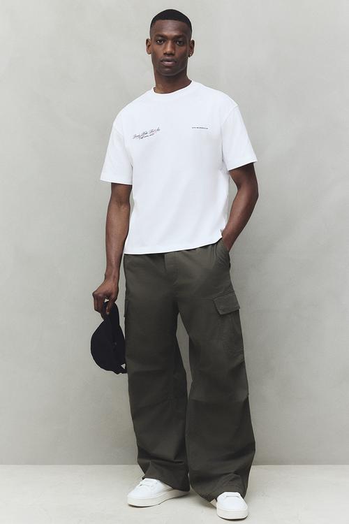 Loose fit printed t-shirt - white beverly hills