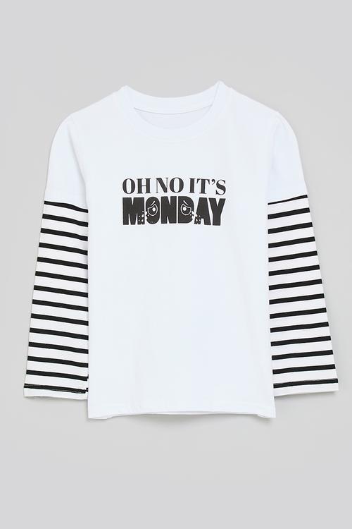 Twofer t-shirt - white & black