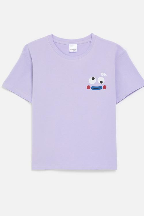 Googly eyes crew neck tee - light purple