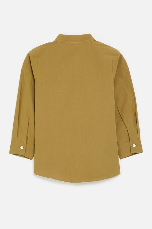 Mandarin collar shirt - dark gold