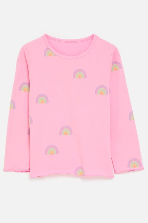 Long sleeve tee - pink/rainbow