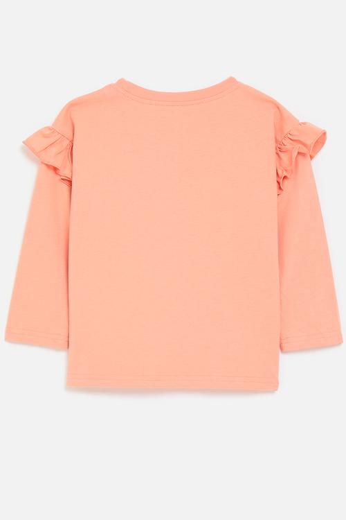 Mouse embroidered sweat top - apricot