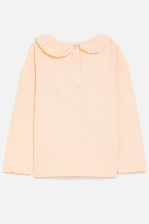 Multi embroidered dancing mouse tee - pale apricot