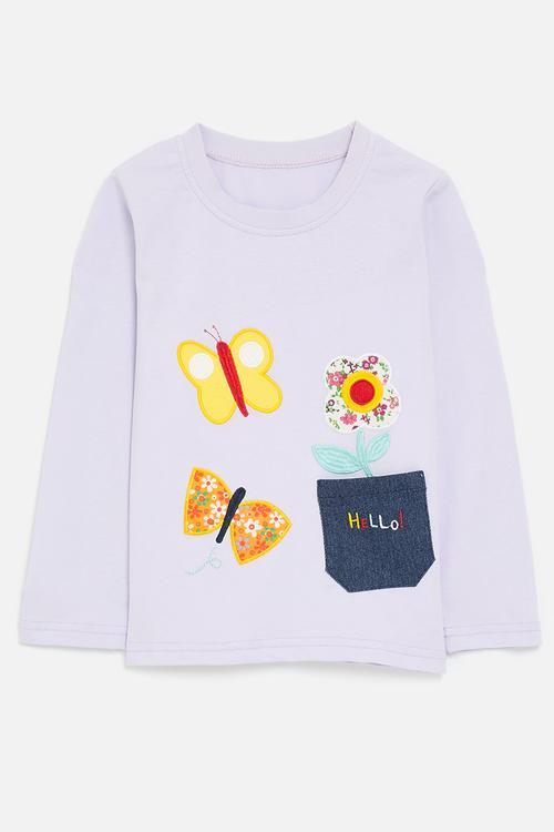 Merrow edged graphic sweatshirt - purple