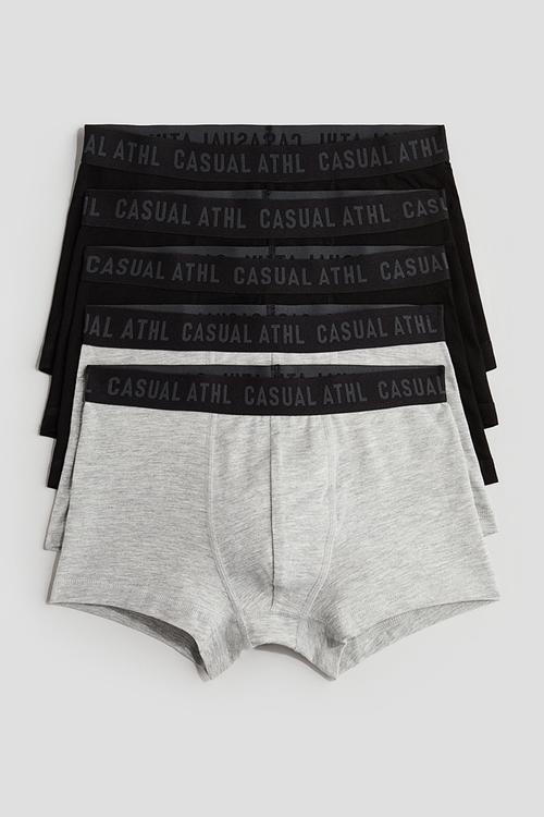 5-Pack trunks - black & grey marl 