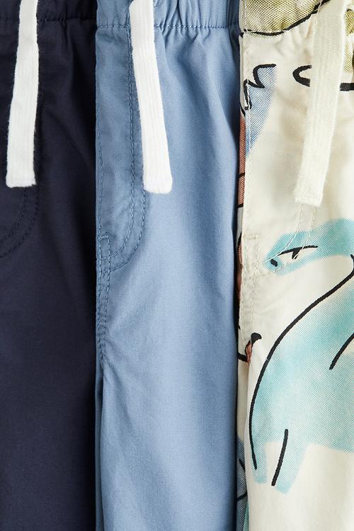 3-Pack cotton shorts - light yellow dinosaurs