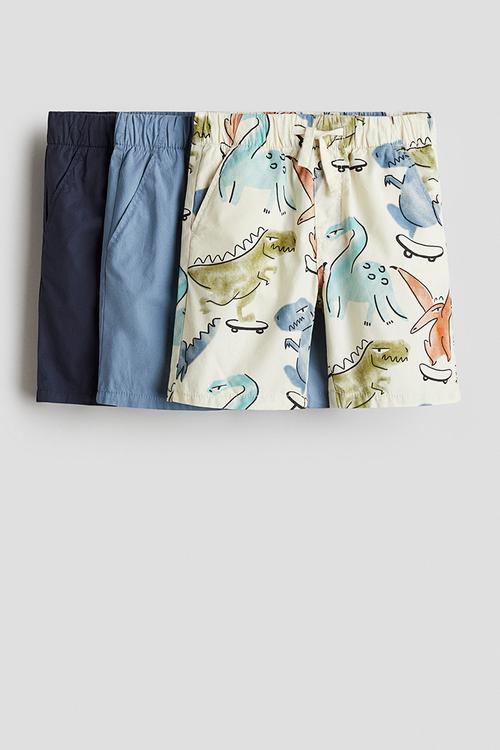 3-Pack cotton shorts - light yellow dinosaurs