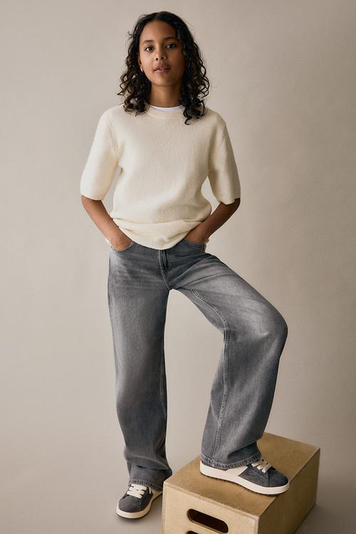 Wide leg jeans - denim grey