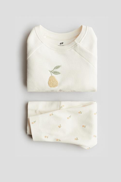 2-Piece cotton set - cream grow together