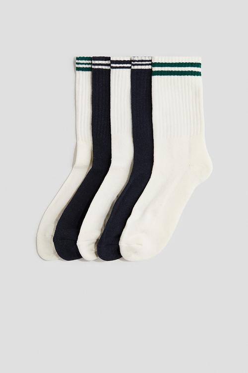 5-Pack ribbed terry socks - Black & White