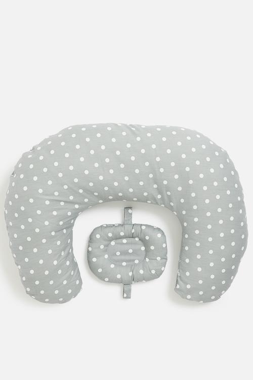 Nursing pillow - grey/polka dots