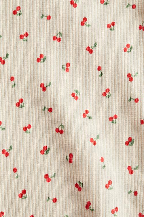 Flared leggings - cream cherries