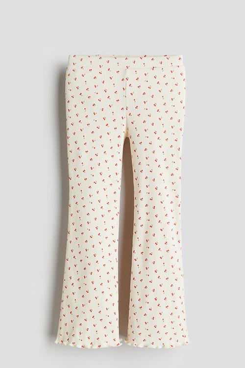 Flared leggings - cream cherries