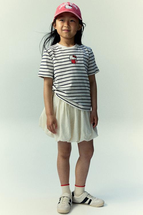Print-motif cotton t-shirt - white hello kitty 