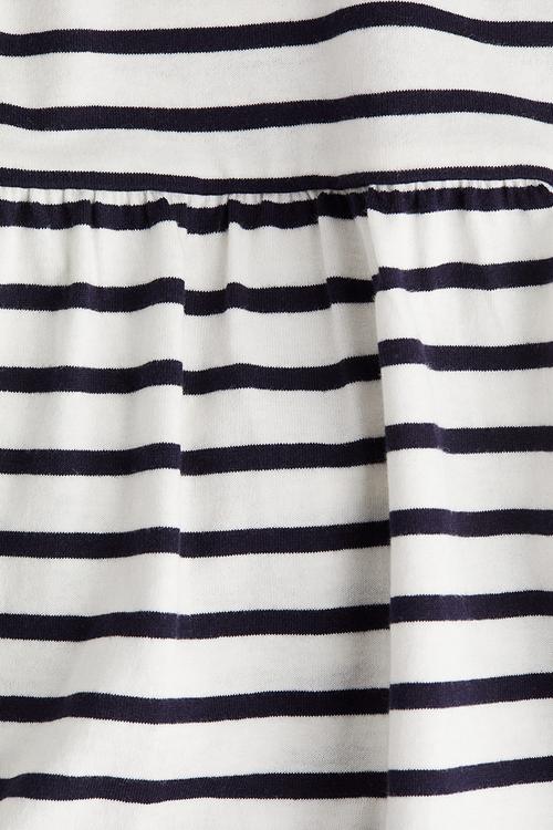 Cotton jersey dress - navy blue & white stripes