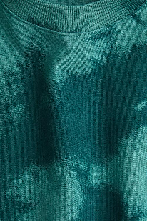 Printed cotton t-shirt - green tie-dye 