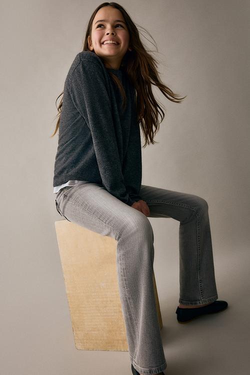 Bootcut leg low jeans - grey