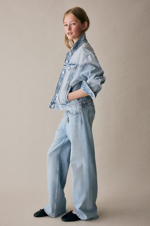 Baggy fit bootcut leg jeans - light denim blue teddy bear